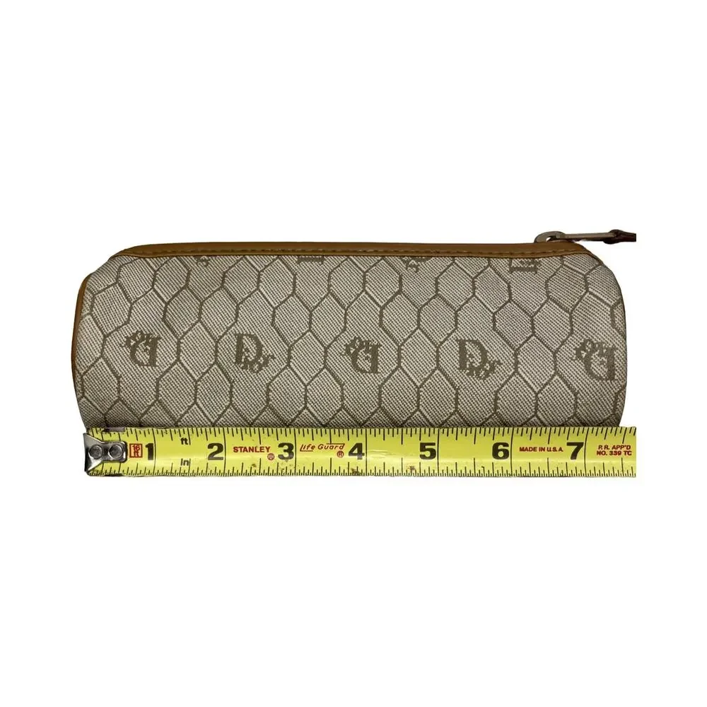 Christian Dior Honeycomb Monogram Canvas Pouch Made in France